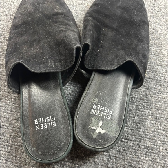 EILEEN FISHER Women’s Vero Cuoio Suede Mules Black slides size: 8 - Picture 10 of 11
